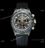 TW Factory Rolex Daytona DiW Carbon Swiss 7750 Replica Watch Oysterflex Strap Carbon-Lime Dial 40mm